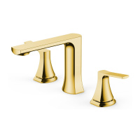 NEMO NM-1315-BG Смеситель для раковины на 3 отверстия с донным клапаном BRUSH GOLD